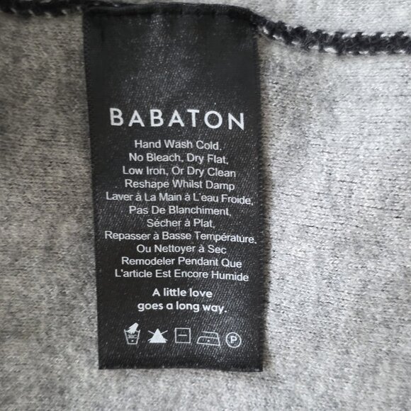 Babaton Lance Cardigan Womens L Gray LS Wool Blend Open Front Pockets Lagenlook - Picture 13 of 16